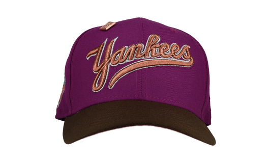 59FIFTY New York Yankees 1999 World Series Script Fitted Hat "Purple" NE255