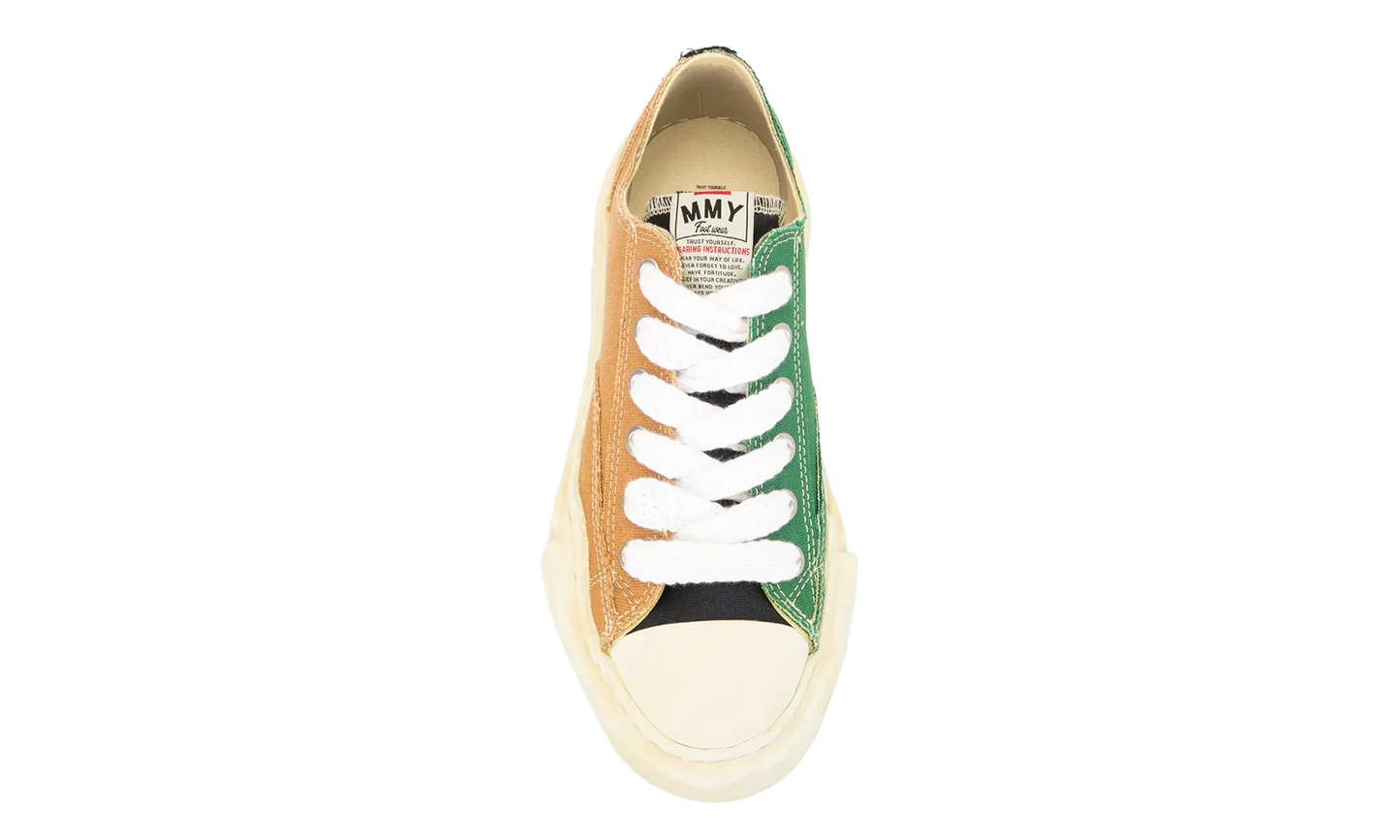Peterson OG Sole Overdyed Canvas Low "Yellow Green Mismatched" A05FW728 YEL