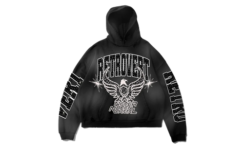 Never Been Normal Rhinestone Hoodie "Black" RET016