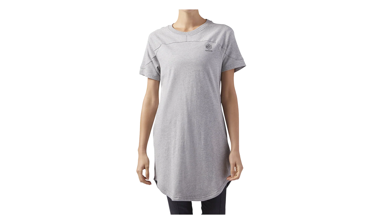 Classic Sportswear Open Back T-Shirt Dress WMNS "Medium Grey Heather" CF9493