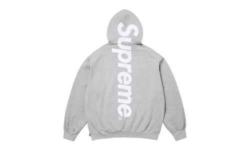Satin Appliqué Hooded Sweatshirt "SS26 - Grey" SU27498