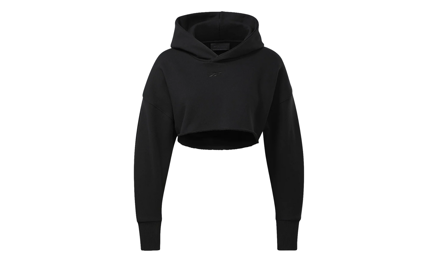 Cardi B Crop Sweatshirt WMNS "Black / Red" H48417