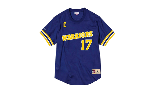 NBA Chris Mullin Name & Number Mesh Crewneck "Golden State Warriors - Royal" BA84X4 GSW B CCV
