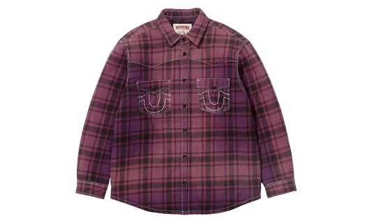 True Religion Quilted Lined Plaid Flannel Jacket "FW25 - Purple" SU27248