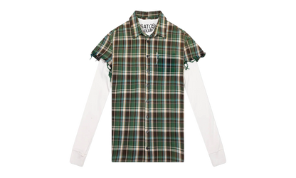 Bender Cut Off Flannel "Green Plaid" SAT002