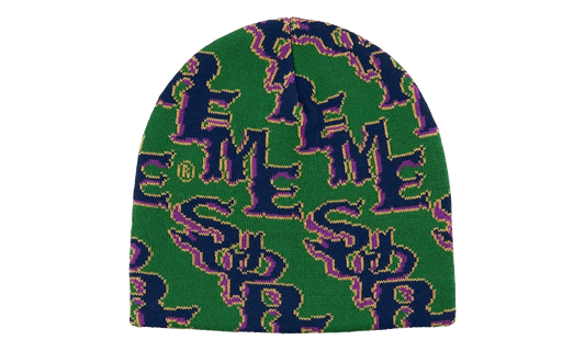 Slanted Gothic Outline Beanie "SS26 - Green" SU27274