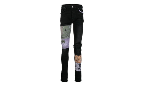 Bandana Art Patch Jeans "Aged Black" PF22MDS021 023