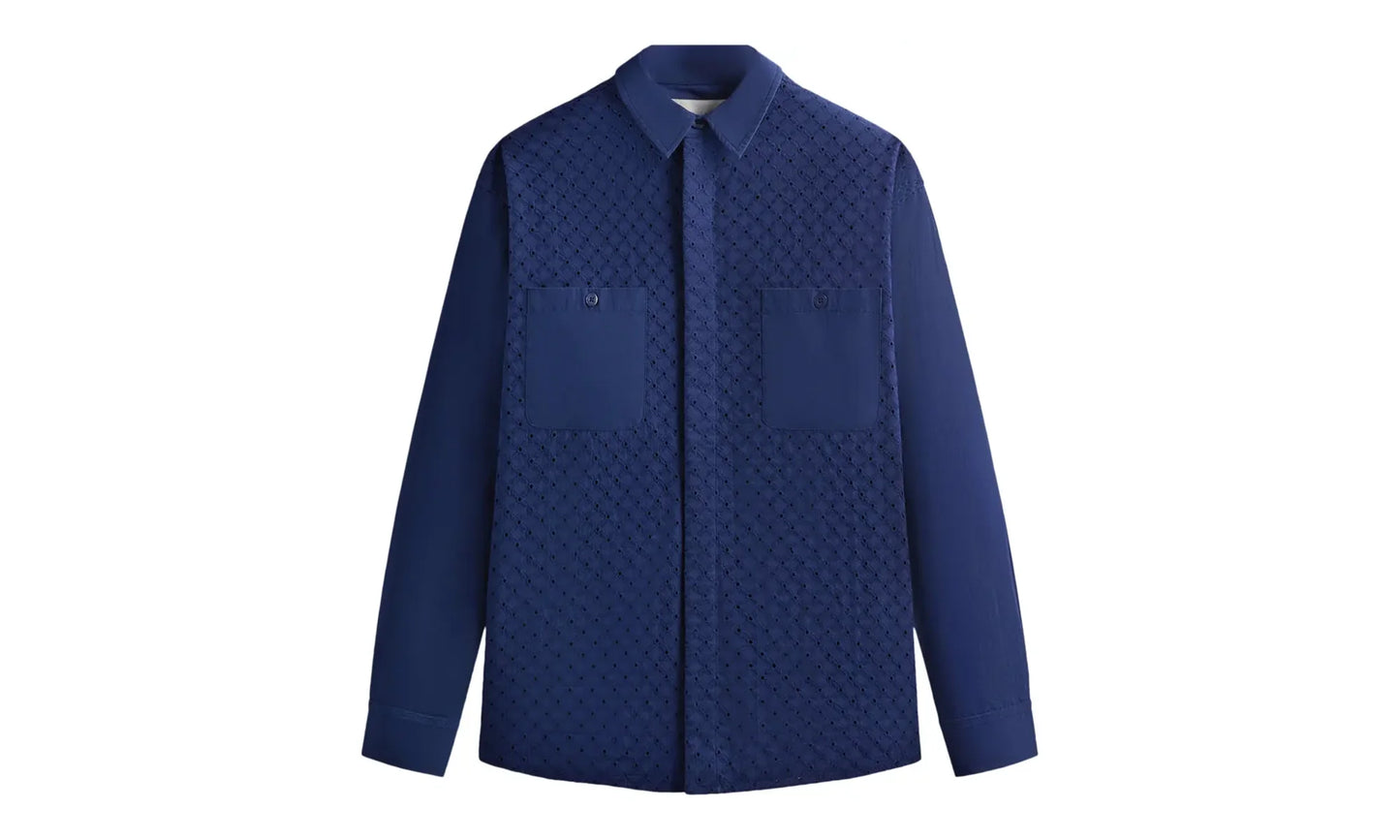 Lattice Floral Long-Sleeve Apollo Shirt "Cave" KHM032068 5032