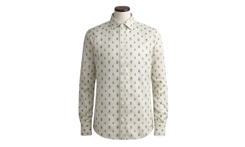 Peacock Long-Sleeve Shirt "Ivory / Green" Y0M06223JA IVG