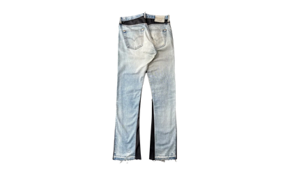 Bronco Leather Flare G Patch Jeans "Indigo Black" GD107