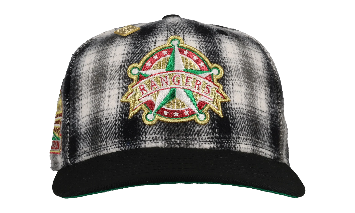 59FIFTY Texas Rangers "Holiday Plaid" 2020 Inaugural Fitted Hat "Metallic - Black Plaid" 123451298058
