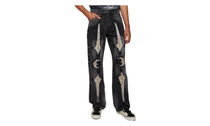 TC Bone Leather Denim Pants "Black" TC25PT2102