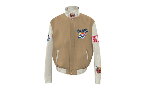 Oklahoma City Thunder Wool & Leather Varsity Jacket "Camel" NBA 004CAM OKC