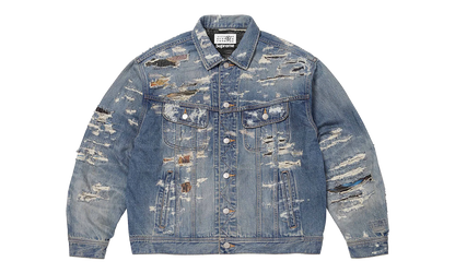 MM6 Maison Margiela Distressed Selvedge Denim Trucker Jacket "SS26 - Blue" SU27184