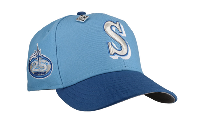 59FIFTY Seattle Mariners 25th Anniversary Fitted Hat "Light Blue Royal Metallic" NE371
