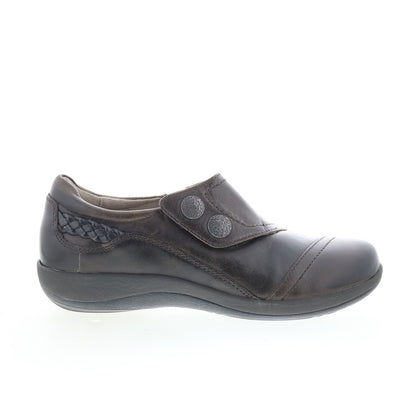 Aetrex Karina DM507 Womens Brown Leather Loafer Flats Shoes
