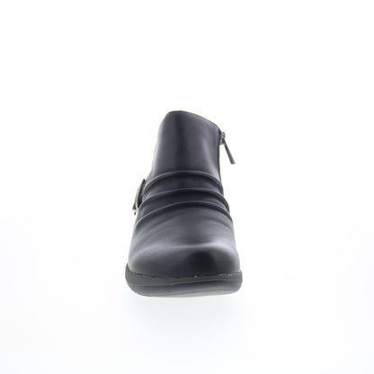 Aetrex Luna DM700W Womens Black Leather Zipper Casual Dress Boots