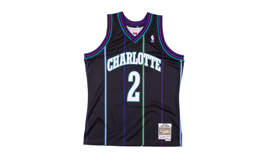 NBA Larry Johnson Reload Swingman Jersey "1992 Charlotte Hornets - Black" SMJYCP19277 CHOBLCK92LJO