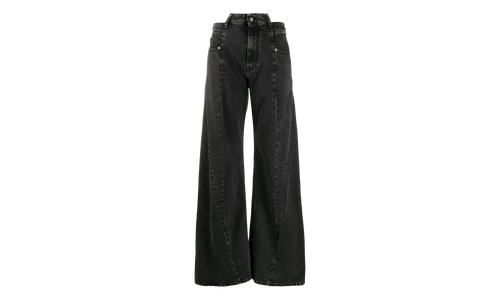 5 Pockets Asymmetrical Waist Jeans "Medium Stone Black" S51LA0133S30496961