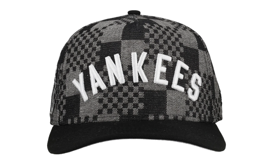 9FIFTY New York Yankees 1951 Checkered A Frame Snapback Hat "Black / Grey (Back Denim)" NE479