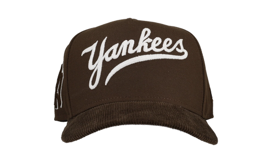 9FIFTY New York Yankees A Frame Chainstitch Snapback Hat "Brown / Walnut - Corduroy Visor" NE280