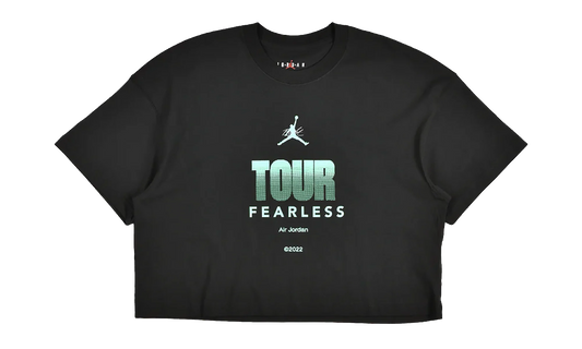 Air Jordan Fearless Tour Boxy Cropped T-Shirt WMNS "Black / Green" DX5973 010