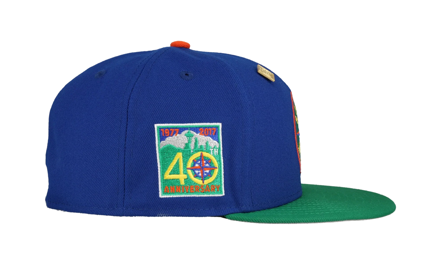 59FIFTY Seattle Mariners 40th Anniversary Patch Fitted Hat "Royal Blue/Green" NE467