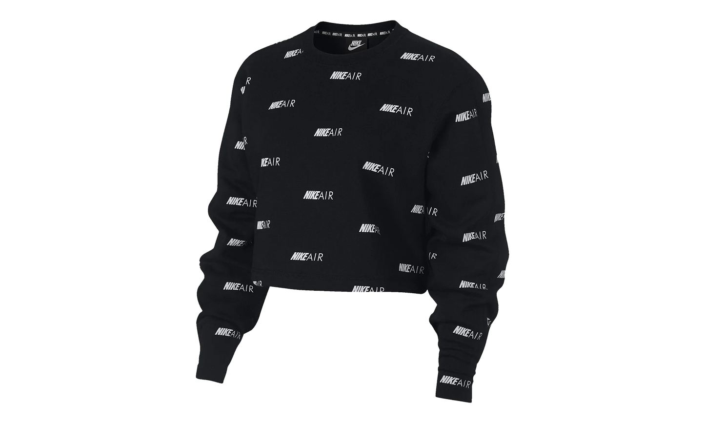 Printed Fleece Crew Sweatshirt WMNS "Black" BV9006 010
