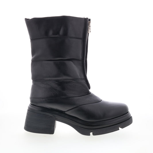 Edwin Womens Black Leather Zipper Casual Dress Boots