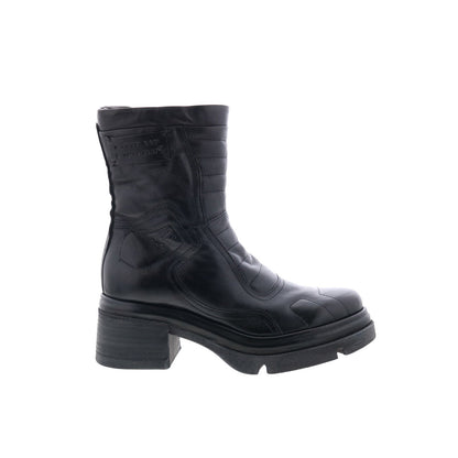Ethel Womens Black Leather Zipper Casual Dress Boots