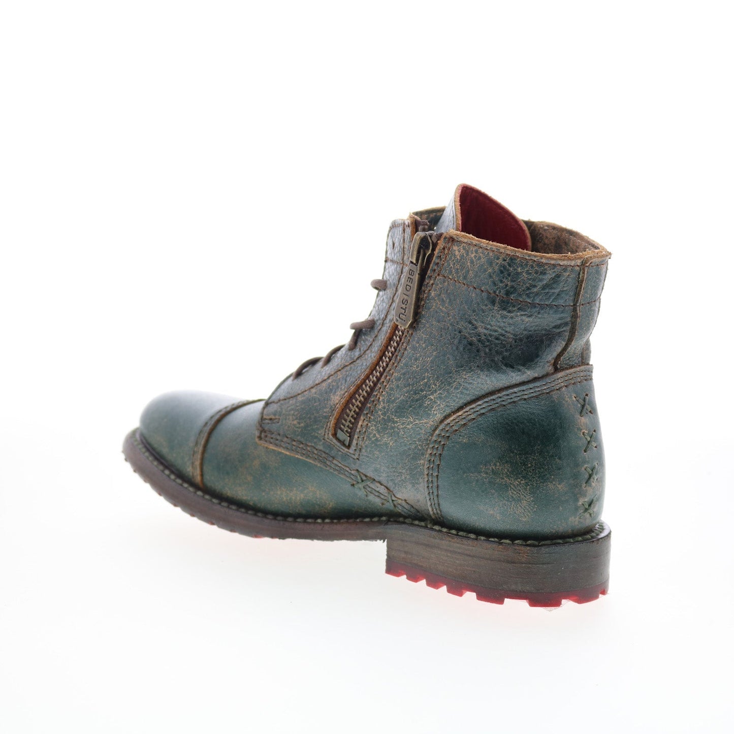 Bed Stu Bonnie II F321155 Womens Green Leather Lace Up Casual Dress Boots