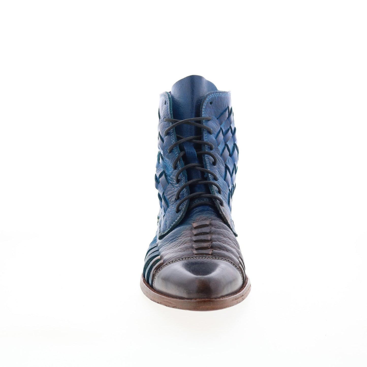 Bed Stu Loretta F328030 Womens Blue Leather Lace Up Casual Dress Boots