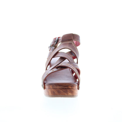 Bed Stu Shirley F399035 Womens Brown Leather Wedges Sandals Shoes