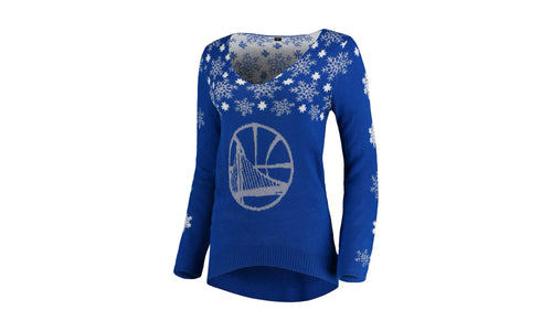 NBA Golden State Warriors V-Neck Sweater WMNS "Snowflake - Blue" STA0618 00001