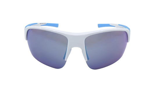 Changeup Dual Sunglasses "Gray Mirror - Shiny White / Carolina Blue" S8650129 039