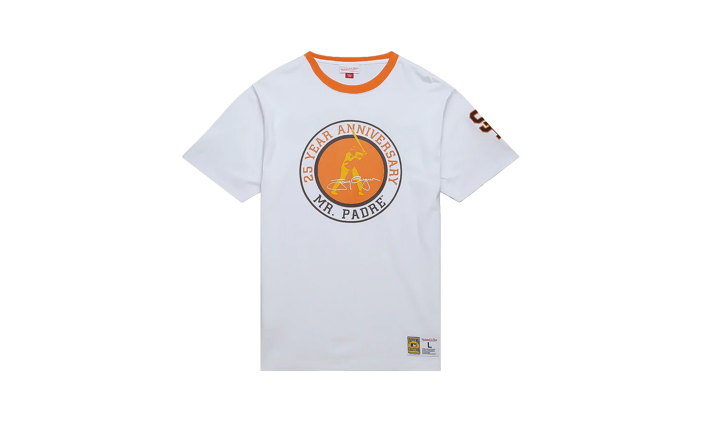 MLB Legends Ringer Tony Gwynn Short Sleeve T-Shirt "San Diego Padres - Brown" FC8197 SDPWHIT