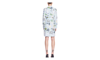 ABSTRACT PRINT TIE-WAIST DRESS "Azur" RW DR0040 5949 E24 270
