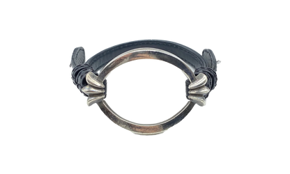 Open Oval Leather Bracelet "Black" CHRM0696