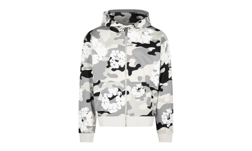 Cotton Wreath Zip Hoodie "White Camo" DT063