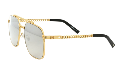 XL Cuban Link Edition 24KT "Yellow Gold / Dark Gray Gradient Mirror Flash Silver" CLXL2 0001 16D3