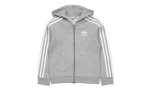 Originals Full Zip Hoodie GS "Medium Grey Heather / White" DH2702