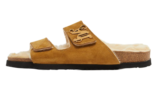 Open Toe Slipper Sandals "Camel" PMIH009F23LEA0016261