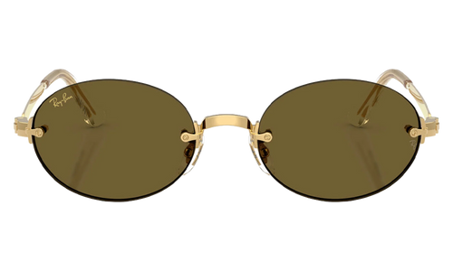 Ray-Ban Rimless "A$AP Rocky - Polished Arista Gold with Dark Brown Lens" RB3929 001 73