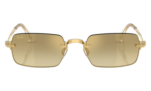 Ray-Ban Rimless "A$AP Rocky - Polished Arista Gold with Brown Mirror Gold Gradient Lens" RB3928 001 7I
