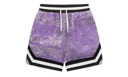 Black Paisley Silk Shorts "Purple" BBKSPSP6305MI Purple