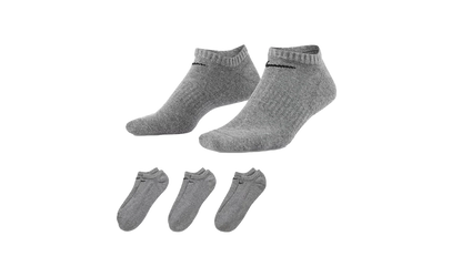 Everyday Plus Cushioned Training No-show Socks (3 Pairs) "Grey / Black" SX7673 064