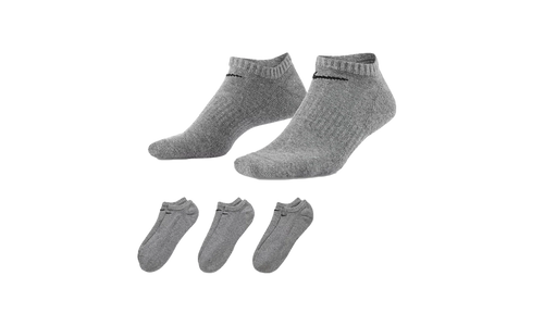 Everyday Plus Cushioned Training No-show Socks (3 Pairs) "Grey / Black" SX7673 064