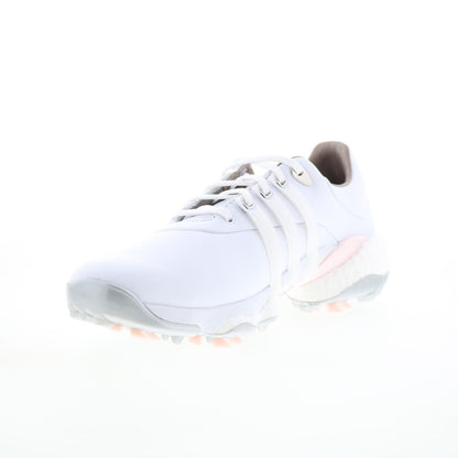Tour360 22 GV9662 Womens White Leather Lace Up Athletic Golf Shoes