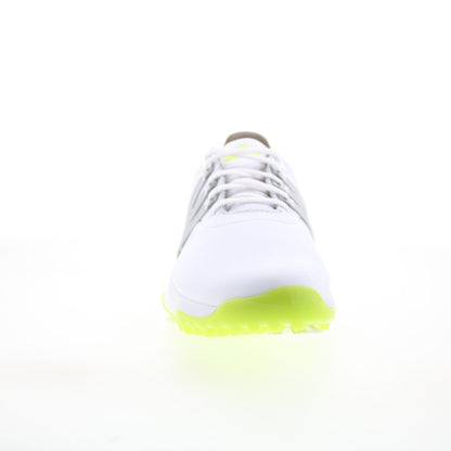 Tour360 22 GX4128 Mens White Leather Lace Up Athletic Golf Shoes