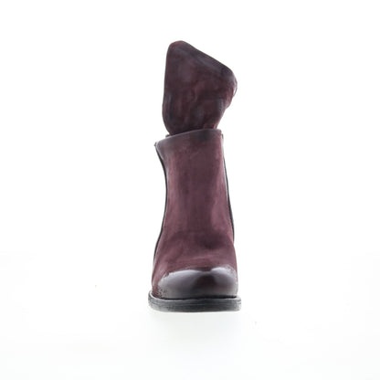 Ibsen Womens Burgundy Leather Zipper Casual Dress Boots